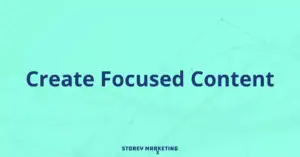 The test "Create Focused Content" laid over an aqua blue background.
